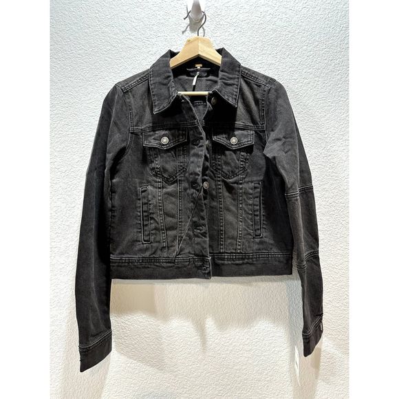 We The Free Rumors Demin Black Jacket Free People Size XS - Picture 6 of 10